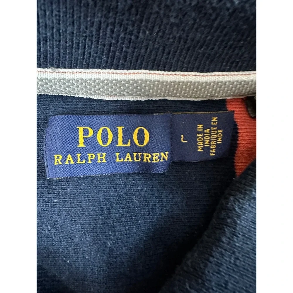 Polo Ralph Lauren Iconic Rugby Shirt Mens size Large striped‎ preppy design EUC